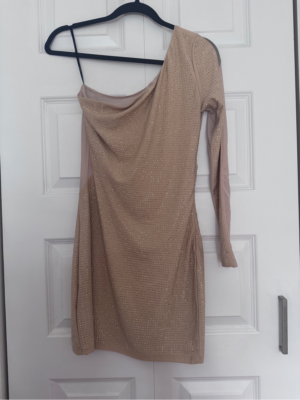 Forever21 Sparkling Rhinestone Champagne Dress with slip/ Medium